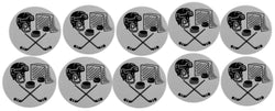 Novel Merk Hockey Sports Vinyl Sticker Decals – 2 Inch Round Individual Cut - Waterproof (10 Pack)