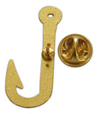 Novel Merk Fishing Hook Lapel Pin, Hat Pin & Tie Tack with Clutch Back (Single Pack)