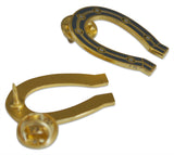 Novel Merk Horseshoe Lapel Pin, Hat Pin & Tie Tack with Clutch Back (Single Pack)