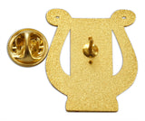 Novel Merk Lyre Harp Lapel Pin, Hat Pin & Tie Tack with Clutch Back (Single Pack)