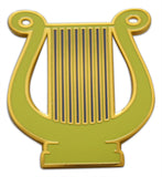 Novel Merk Lyre Harp Lapel Pin, Hat Pin & Tie Tack with Clutch Back (Single Pack)