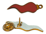 Novel Merk Italian Horn Lapel Pin, Hat Pin & Tie Tack with Clutch Back (Single Pack)