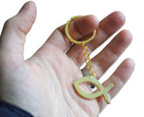 Novel Merk Fish Ichthys Enamel Keychain (Single Pack)