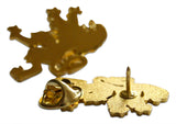 Novel Merk Heraldic Lions Lapel Pin, Hat Pin & Tie Tack with Clutch Back (Single Pack)