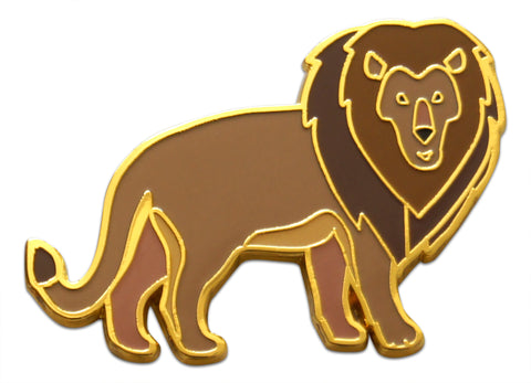 Novel Merk Lion Lapel Pin, Hat Pin & Tie Tack with Clutch Back (Single Pack)