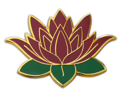 Novel Merk Lotus Flower Lapel Pin, Hat Pin & Tie Tack with Clutch Back (Single Pack)