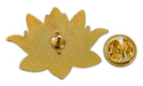 Novel Merk Lotus Flower Lapel Pin, Hat Pin & Tie Tack with Clutch Back (Single Pack)