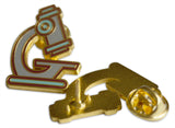 Novel Merk Microscope Lapel Pin, Hat Pin & Tie Tack with Clutch Back (Single Pack)