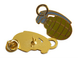 Novel Merk Grenade Lapel Pin, Hat Pin & Tie Tack with Clutch Back (Single Pack)