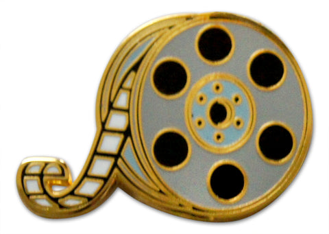 Novel Merk Film Reel Lapel Pin, Hat Pin & Tie Tack with Clutch Back (Single Pack)