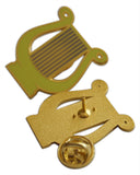 Novel Merk Lyre Harp Lapel Pin, Hat Pin & Tie Tack with Clutch Back (Single Pack)