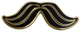 Novel Merk Mustache Lapel Pin, Hat Pin & Tie Tack with Clutch Back (Single Pack)