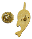 Novel Merk Narwhal Lapel Pin, Hat Pin & Tie Tack with Clutch Back (Single Pack)