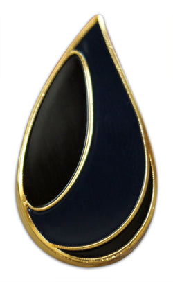 Novel Merk Drop of Oil Lapel Pin, Hat Pin & Tie Tack with Clutch Back (Single Pack)