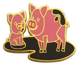 Novel Merk Pigs Lapel Pin, Hat Pin & Tie Tack with Clutch Back (Single Pack)
