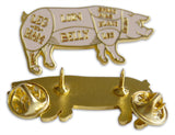 Novel Merk Pig Butcher Lapel Pin, Hat Pin & Tie Tack with Clutch Back (Single Pack)