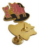 Novel Merk Pigs Lapel Pin, Hat Pin & Tie Tack with Clutch Back (Single Pack)