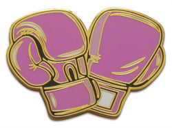 Novel Merk Pink Boxing Gloves Lapel Pin, Hat Pin & Tie Tack with Clutch Back (Single Pack)