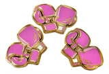 Novel Merk Fighting – Boxing Lapel Pin, Hat Pin & Tie Tack Set - with Clutch Back (3- Pink Gloves)