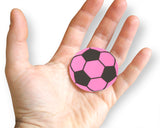 Novel Merk Pink Soccer Sports Vinyl Sticker Decals – 2 Inch Round Individual Cut - Waterproof (10 Pack)