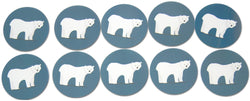 Novel Merk Polar Bear Vinyl Sticker Decals – 2 Inch Round Individual Cut - Waterproof (10 Pack)