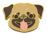 Novel Merk Pug Lapel Pin, Hat Pin & Tie Tack with Clutch Back (Single Pack)