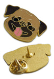 Novel Merk Pug Lapel Pin, Hat Pin & Tie Tack with Clutch Back (Single Pack)
