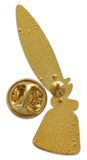 Novel Merk Ink Feather Quill Lapel Pin, Hat Pin & Tie Tack with Clutch Back (Single Pack)