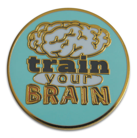 Novel Merk Train Your Brain Lapel Pin, Hat Pin & Tie Tack with Clutch Back (Single Pack)