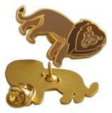 Novel Merk Lion Lapel Pin, Hat Pin & Tie Tack with Clutch Back (Single Pack)