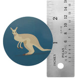 Novel Merk Kangaroo Vinyl Sticker Decals – 2 Inch Round Individual Cut - Waterproof (10 Pack)