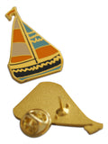 Novel Merk Sailboat Lapel Pin, Hat Pin & Tie Tack with Clutch Back (Single Pack)