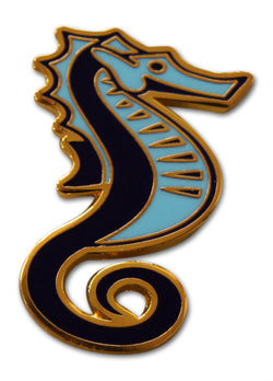 Novel Merk Seahorse Lapel Pin, Hat Pin & Tie Tack with Clutch Back (Single Pack)