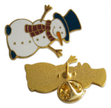 Novel Merk Snowman Lapel Pin, Hat Pin & Tie Tack with Clutch Back (Single Pack)