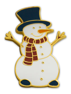 Novel Merk Snowman Lapel Pin, Hat Pin & Tie Tack with Clutch Back (Single Pack)