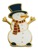 Novel Merk Snowman Lapel Pin, Hat Pin & Tie Tack with Clutch Back (Single Pack)
