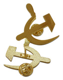 Novel Merk Hammer & Sickle Lapel Pin, Hat Pin & Tie Tack with Clutch Back (Single Pack)