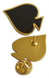 Novel Merk Spades Lapel Pin, Hat Pin & Tie Tack with Clutch Back (Single Pack)