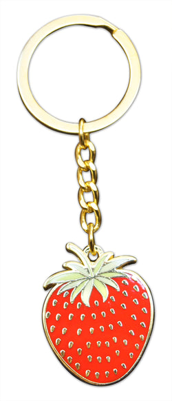 Novel Merk Strawberry Enamel Keychain (Single Pack)
