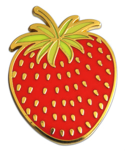 Novel Merk Strawberry Lapel Pin, Hat Pin & Tie Tack with Clutch Back (Single Pack)