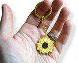 Novel Merk Sunflower Enamel Keychain (Single Pack)