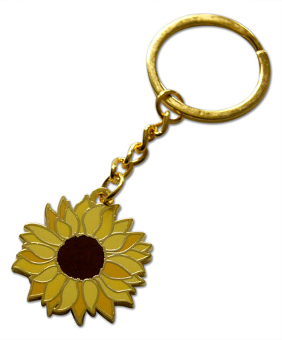 Novel Merk Sunflower Enamel Keychain (Single Pack)