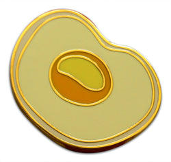 Novel Merk Sunnyside Up Egg Lapel Pin, Hat Pin & Tie Tack with Clutch Back (Single Pack)