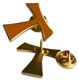 Novel Merk Tau Cross Lapel Pin, Hat Pin & Tie Tack with Clutch Back (Single Pack)