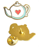Novel Merk Teapot Lapel Pin, Hat Pin & Tie Tack with Clutch Back (Single Pack)