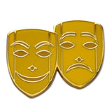 Novel Merk Drama Masks Lapel Pin, Hat Pin & Tie Tack with Clutch Back (Single Pack)