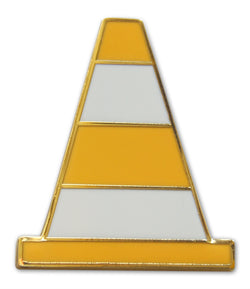Novel Merk Traffic Cone Lapel Pin, Hat Pin & Tie Tack with Clutch Back (Single Pack)