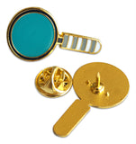Novel Merk Magnifying Glass Lapel Pin, Hat Pin & Tie Tack with Clutch Back (Single Pack)