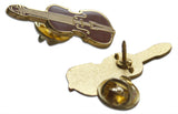 Novel Merk Violin Lapel Pin, Hat Pin & Tie Tack with Clutch Back (Single Pack)