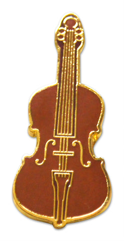 Novel Merk Violin Lapel Pin, Hat Pin & Tie Tack with Clutch Back (Single Pack)